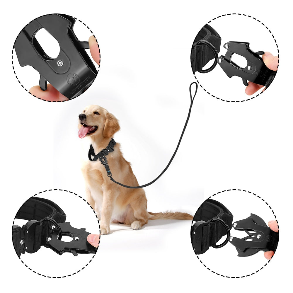 Coleira Tático-Militar para cães // Ajustável/Durável // Para treinamento // De Nylon Shepard // Fivela de metal // Para animais de estimação de Grande Porte