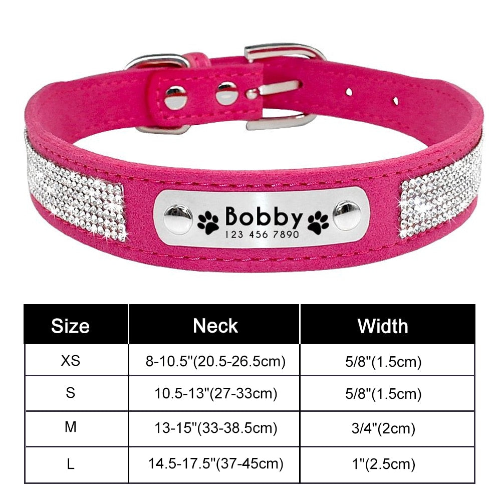 Coleira Personalizada PET ARTIST Bling // Colar Anti-Perda Personalizável para Identificação de Animal de Estimação // Colar Ajustável para Animais de Estimação